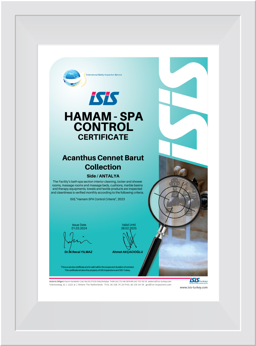 Hammam - SPA Control Certificate