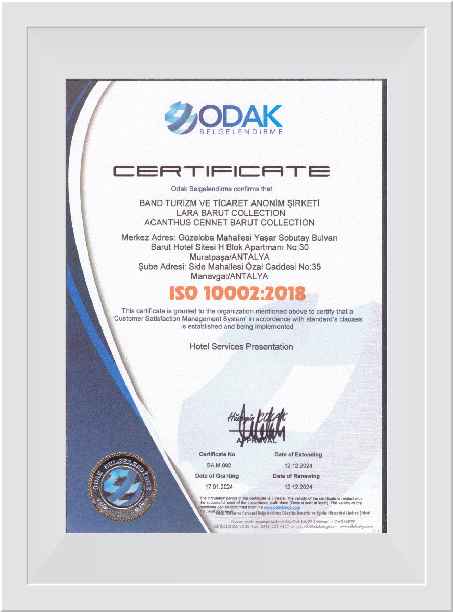 ISO 10002.2018 Müşteri Memnuniyeti Yönetim Sistemi