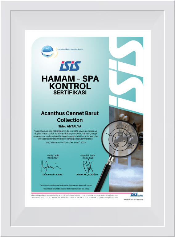 Hammam - SPA Control Certificate