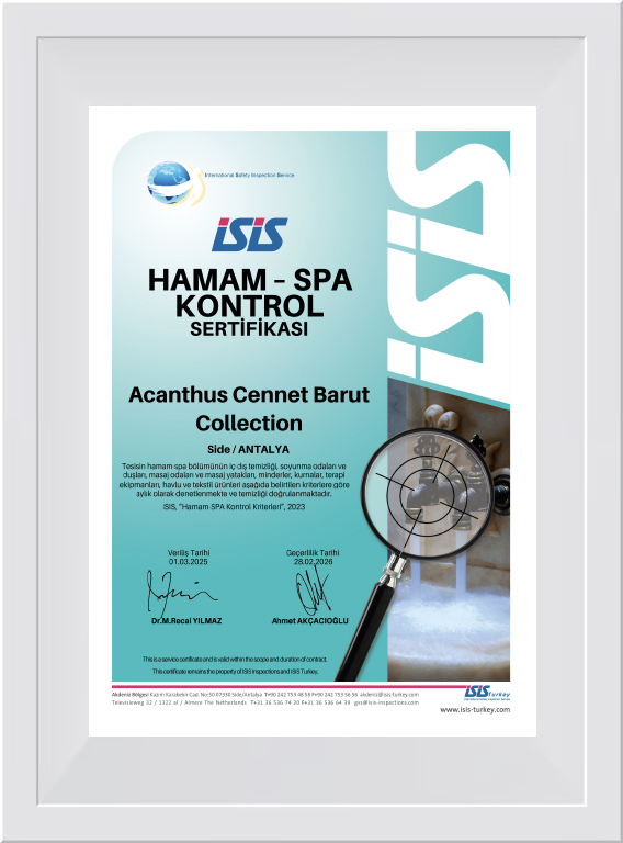 Hammam - SPA Control Certificate