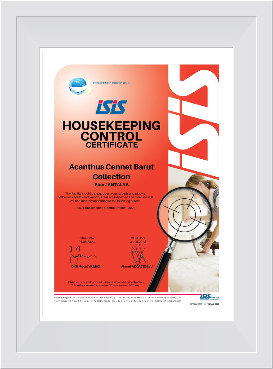 Housekeeping Control Certificate