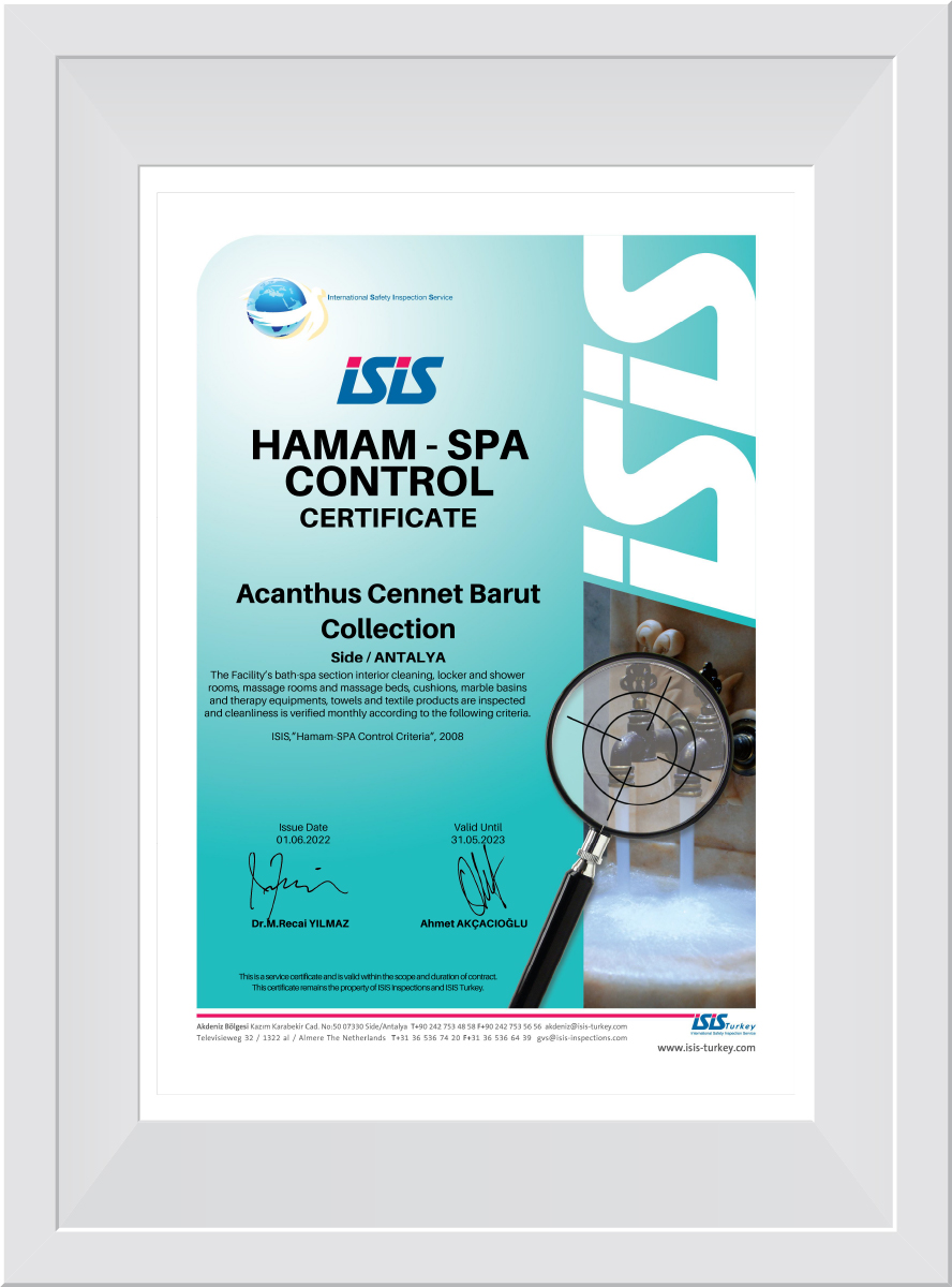 Hamam-Spa Control Certificate