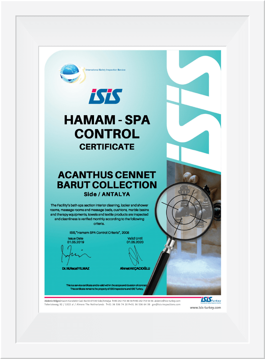 Hamam-Spa Control Certificate
